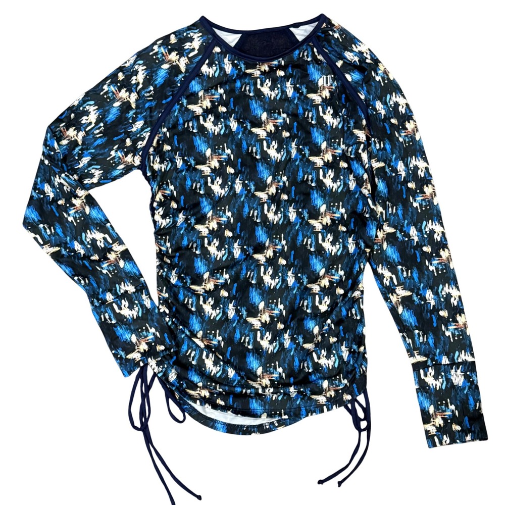 EleVen by Venus Williams Ruched Side Long Sleeve Top Women's Size Small